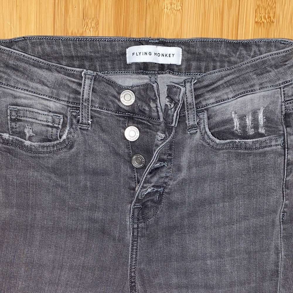 Flying Monkey Women's Charcoal High Rise Jeans